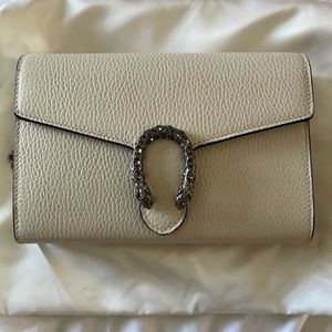 BNWT Gucci White Leather Dionysus Mini Chain Bag